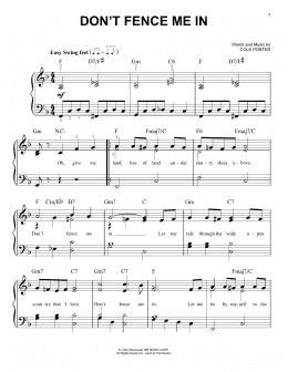 page one of Don't Fence Me In (Easy Piano)