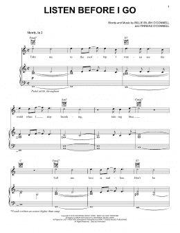 page one of listen before i go (Piano, Vocal & Guitar Chords (Right-Hand Melody))