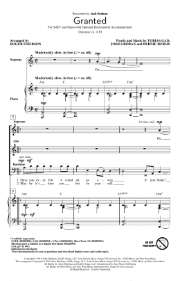 page one of Granted (arr. Roger Emerson) (SAB Choir)