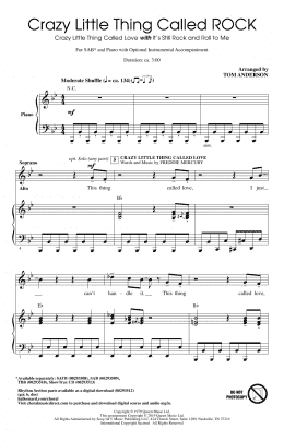 page one of Crazy Little Thing Called ROCK (arr. Tom Anderson) (SAB Choir)