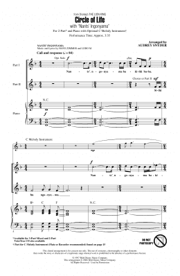 page one of Circle Of Life (with Nants' Ingonyama) (from The Lion King) (Arr. Audrey Snyder) (2-Part Choir)