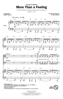 page one of More Than a Feeling (arr. Kirby Shaw) (SAB Choir)