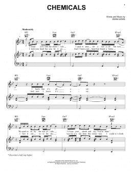page one of Chemicals (Piano, Vocal & Guitar Chords (Right-Hand Melody))