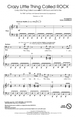page one of Crazy Little Thing Called ROCK (arr. Tom Anderson) (TBB Choir)