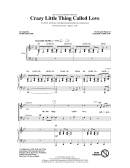 page one of Crazy Little Thing Called Love (arr. Mark Brymer) (SAB Choir)