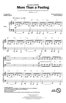 page one of More Than a Feeling (arr. Kirby Shaw) (TTBB Choir)
