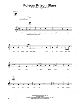 page one of Folsom Prison Blues (Banjo Tab)