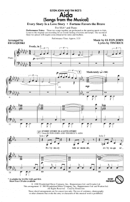 page one of Aida (Songs from the Musical) (arr. Ed Lojeski) (SSA Choir)