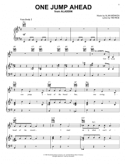 page one of One Jump Ahead (from Aladdin) (Piano, Vocal & Guitar Chords (Right-Hand Melody))