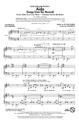 page one of Aida (Songs from the Musical) (arr. Ed Lojeski) (SAB Choir)