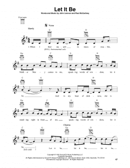 page one of Let It Be (Banjo Tab)