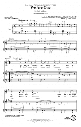page one of We Are One (from The Lion King II: Simba's Pride) (arr. Roger Emerson) (SAB Choir)