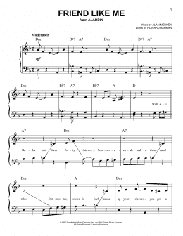 page one of Friend Like Me (from Aladdin) (Very Easy Piano)