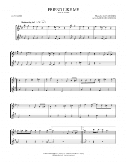 page one of Friend Like Me (from Aladdin) (Alto Sax Duet)