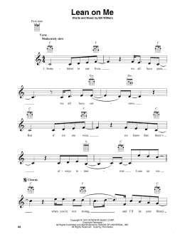 page one of Lean On Me (Banjo Tab)
