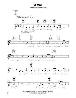 page one of Amie (Banjo Tab)