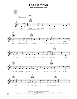 page one of The Gambler (Banjo Tab)