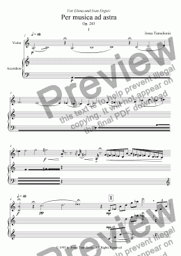 page one of Per musica ad astra for violin and accordion
