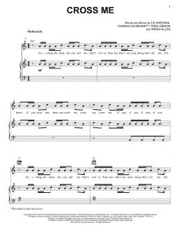 page one of Cross Me (feat. Chance the Rapper & PnB Rock) (Piano, Vocal & Guitar Chords (Right-Hand Melody))