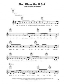 page one of God Bless The U.S.A. (Banjo Tab)