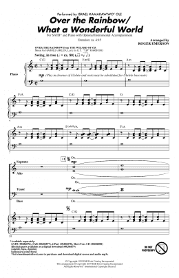 page one of Over The Rainbow/What a Wonderful World (arr. Roger Emerson) (SATB Choir)