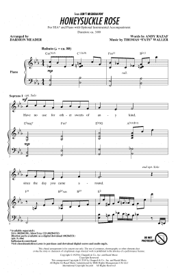 page one of Honeysuckle Rose (arr. Darmon Meader) (SSA Choir)