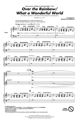 page one of Over The Rainbow/What a Wonderful World (arr. Roger Emerson) (2-Part Choir)