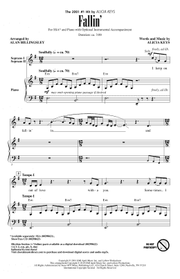 page one of Fallin' (arr. Alan Billingsley) (SSA Choir)