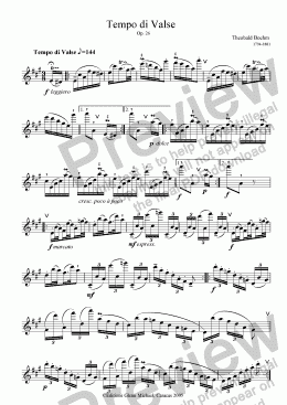 page one of Boehm, Flute Solo Tempo di Valse