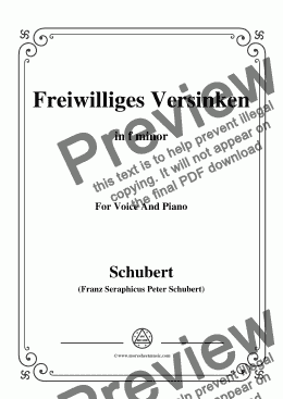 page one of Schubert-Freiwilliges Versinken(Voluntary Oblivion),D.700,in f minor,for Voice&Pno