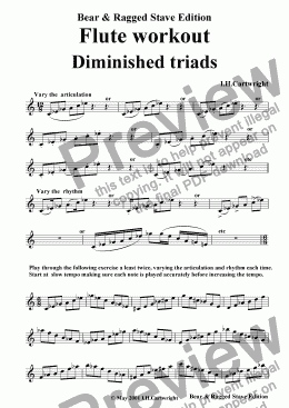 page one of Flute workout - Diminished triads