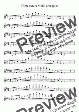 page one of Three octave violin arpeggios