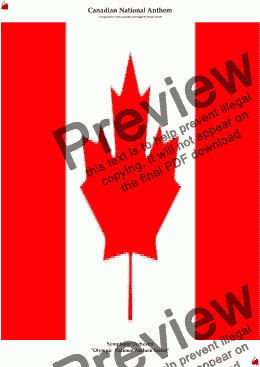 page one of Canadian National Anthem ''O Canada'' for Symphony Orchestra (KT Olympic Anthem Series)