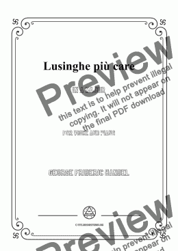 page one of Handel-Lusinghe più care in A Major,for Voice&Pno