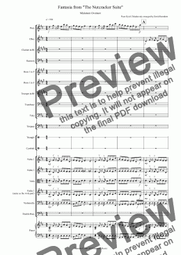page one of Miniature Overture (Fantasia from Nutcracker) for School Orchestra