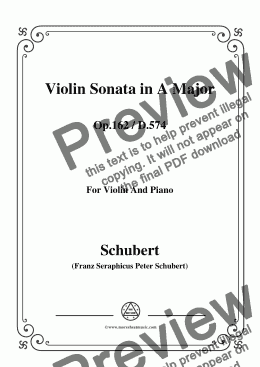 page one of Schubert-Violin Sonata in A Major,Op.162(D.574)