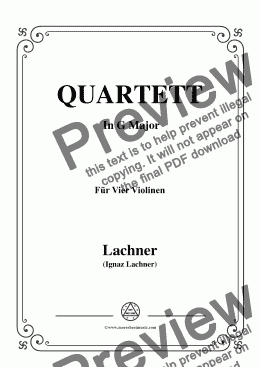 page one of Lachner-Violin Quartet,Op.107 in G Major,for Vier Violinen