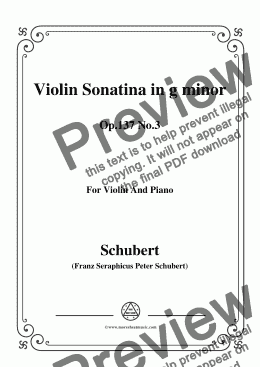 page one of Schubert-Violin Sonatina in g minor,Op.137 No.3