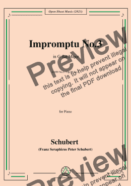 page one of Schubert-Impromptu No.3 in G flat Major