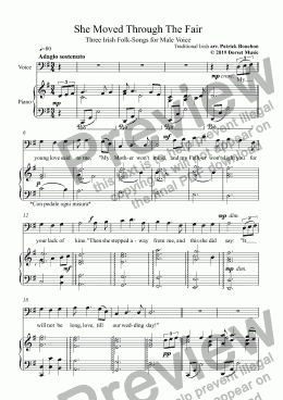 page one of She Moved Through The Fair for Male Voice and Piano