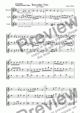 page one of Recorder Trio