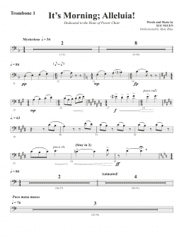 page one of It's Morning; Alleluia! - Trombone 1 (Choir Instrumental Pak)