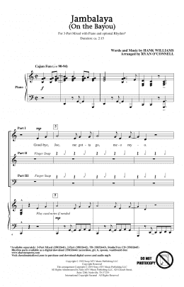 page one of Jambalaya (On The Bayou) (arr. Ryan O'Connell) (3-Part Mixed Choir)