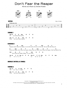page one of Don't Fear The Reaper (Really Easy Guitar)