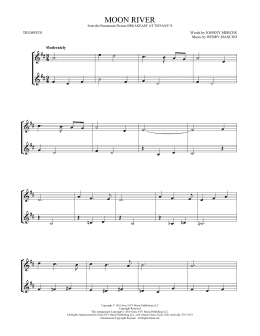 page one of Moon River (Trumpet Duet)