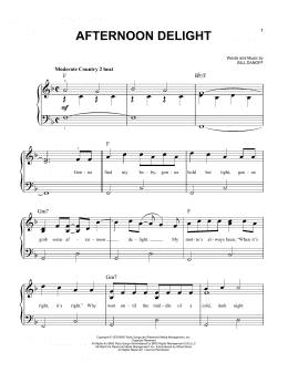page one of Afternoon Delight (Easy Piano)
