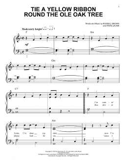 page one of Tie A Yellow Ribbon Round The Ole Oak Tree (Easy Piano)
