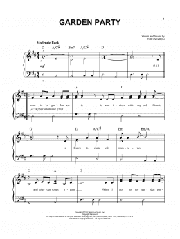page one of Garden Party (Easy Piano)