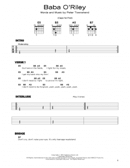 page one of Baba O'Riley (Really Easy Guitar)