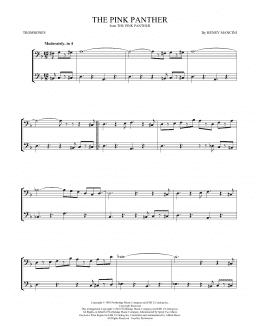 page one of The Pink Panther (Trombone Duet)